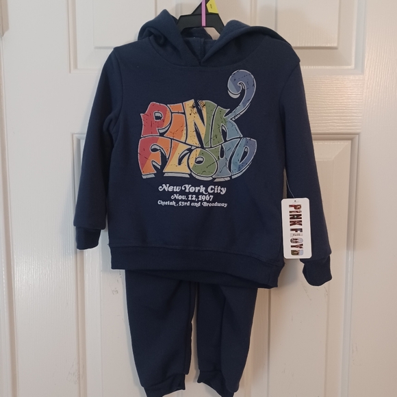 NEW Pink Floyd 2pc Navy Cargo Sweatsuit Boys Sz 3T - Picture 1 of 4